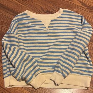 Blu Pepper Blue and Cream Striped Sweater